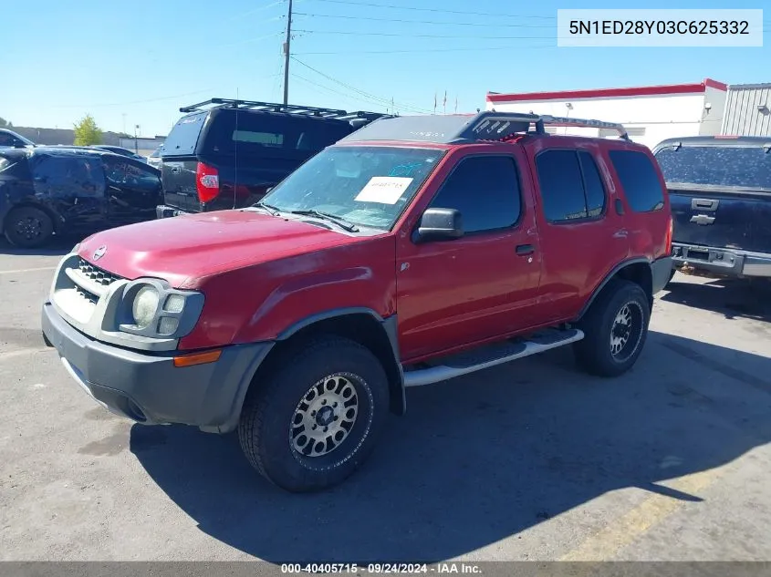 2003 Nissan Xterra Xe VIN: 5N1ED28Y03C625332 Lot: 40405715