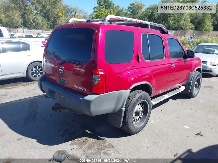 2003 Nissan Xterra Xe VIN: 5N1ED28Y03C625332 Lot: 40405715