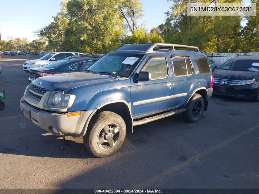 2003 Nissan Xterra Se S/C VIN: 5N1MD28Y63C672431 Lot: 40422594