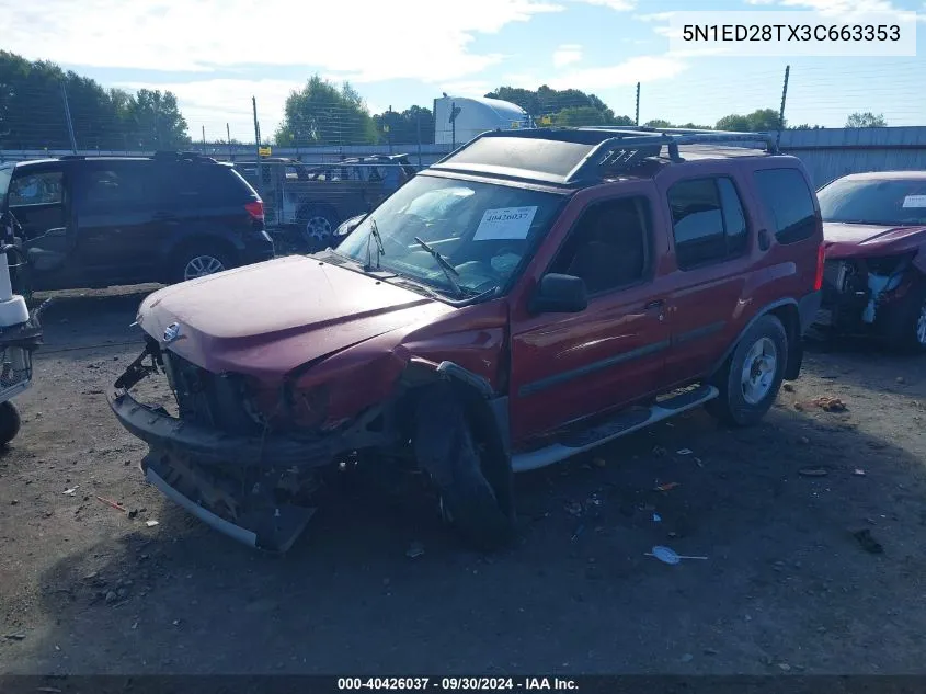 2003 Nissan Xterra Xe/Se VIN: 5N1ED28TX3C663353 Lot: 40426037