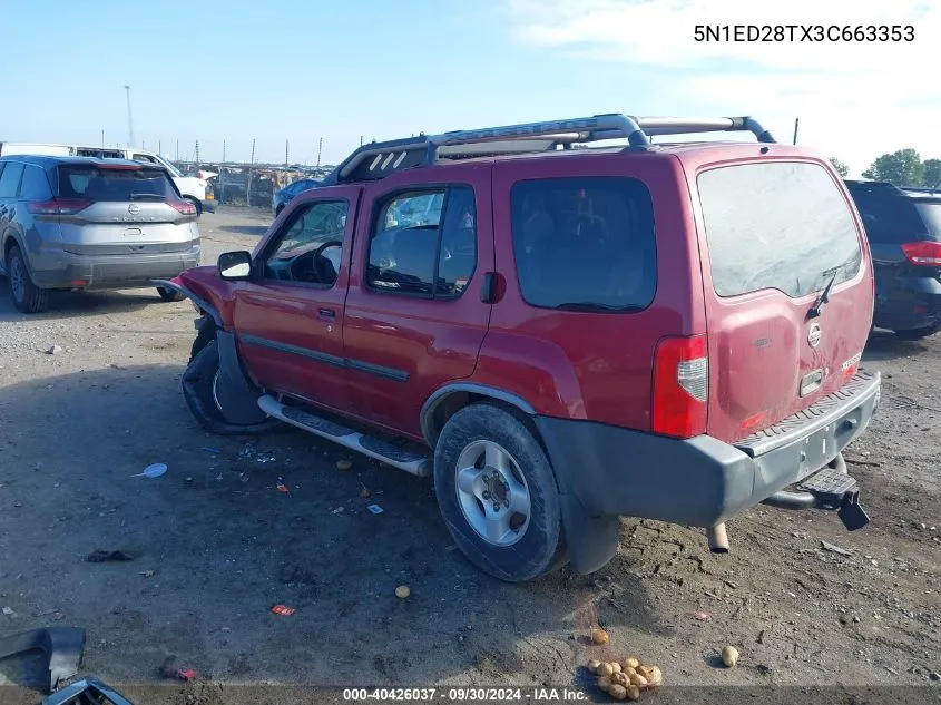 2003 Nissan Xterra Xe/Se VIN: 5N1ED28TX3C663353 Lot: 40426037