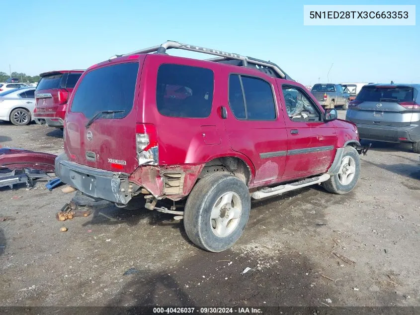 2003 Nissan Xterra Xe/Se VIN: 5N1ED28TX3C663353 Lot: 40426037