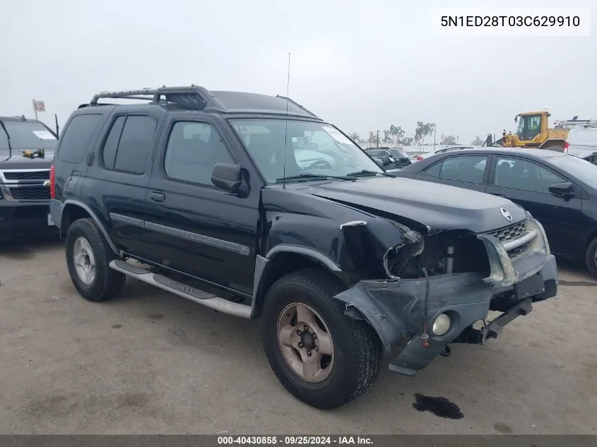 2003 Nissan Xterra Xe VIN: 5N1ED28T03C629910 Lot: 40430855