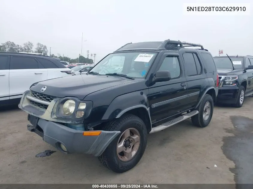 2003 Nissan Xterra Xe VIN: 5N1ED28T03C629910 Lot: 40430855