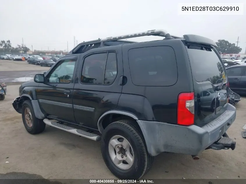 2003 Nissan Xterra Xe VIN: 5N1ED28T03C629910 Lot: 40430855