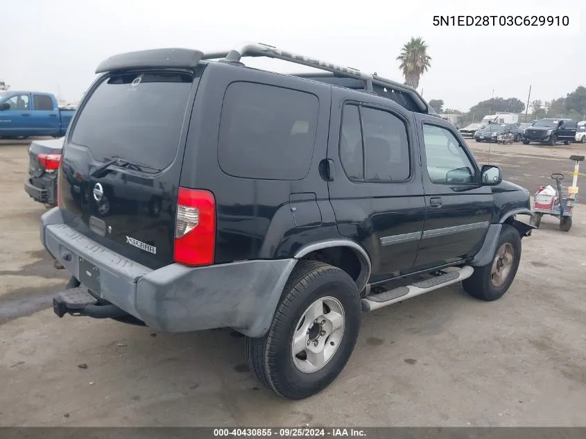 2003 Nissan Xterra Xe VIN: 5N1ED28T03C629910 Lot: 40430855