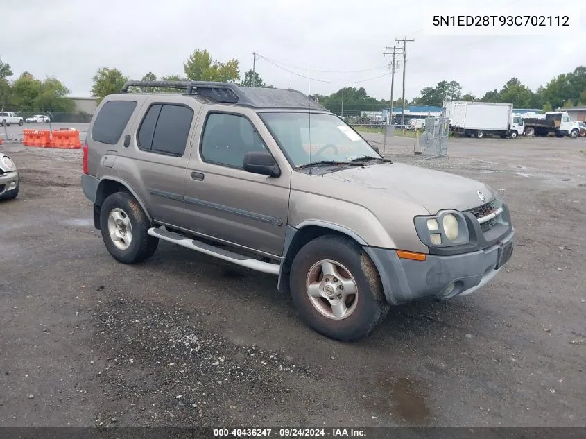 2003 Nissan Xterra Xe VIN: 5N1ED28T93C702112 Lot: 40436247