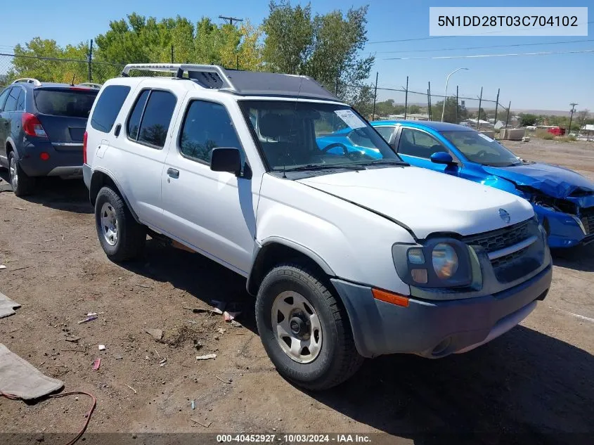 2003 Nissan Xterra Xe I4 VIN: 5N1DD28T03C704102 Lot: 40452927