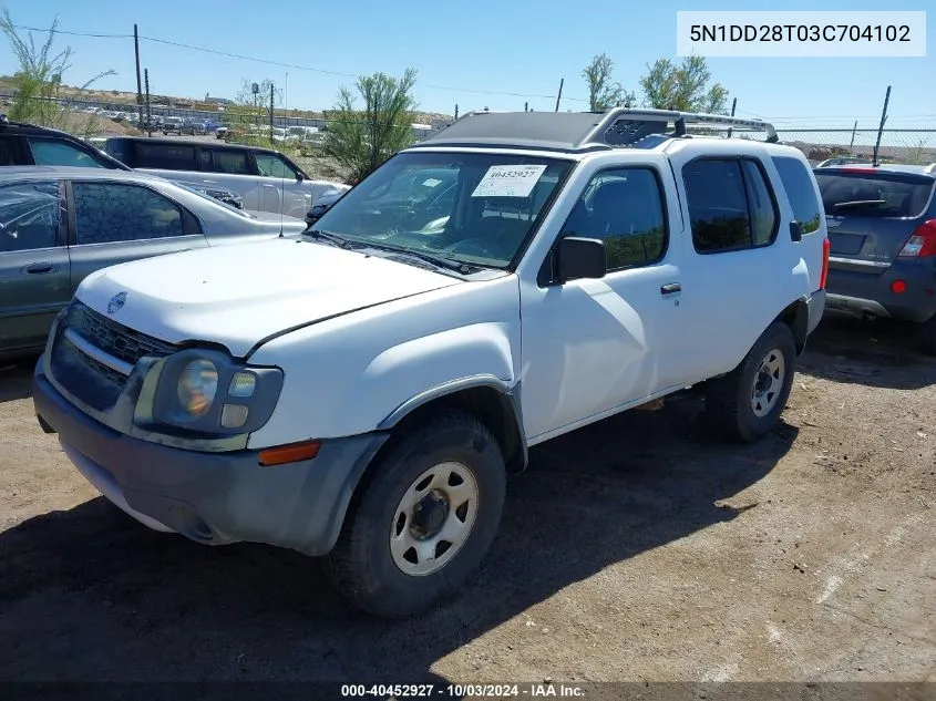 2003 Nissan Xterra Xe I4 VIN: 5N1DD28T03C704102 Lot: 40452927