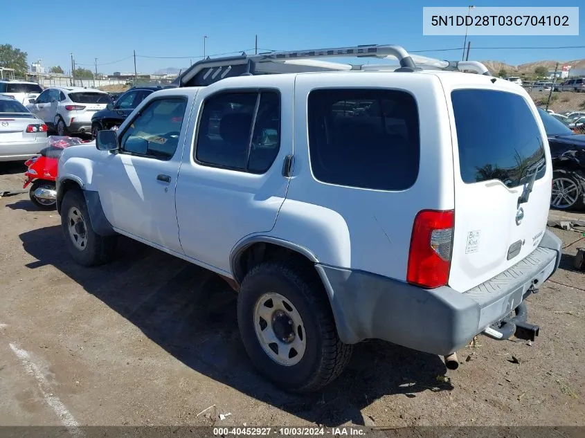 2003 Nissan Xterra Xe I4 VIN: 5N1DD28T03C704102 Lot: 40452927