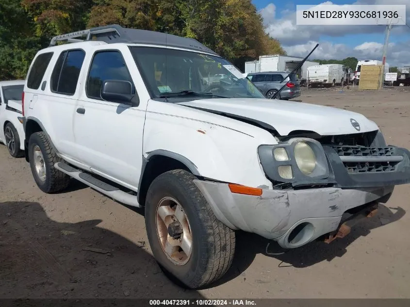 2003 Nissan Xterra Xe VIN: 5N1ED28Y93C681936 Lot: 40472391