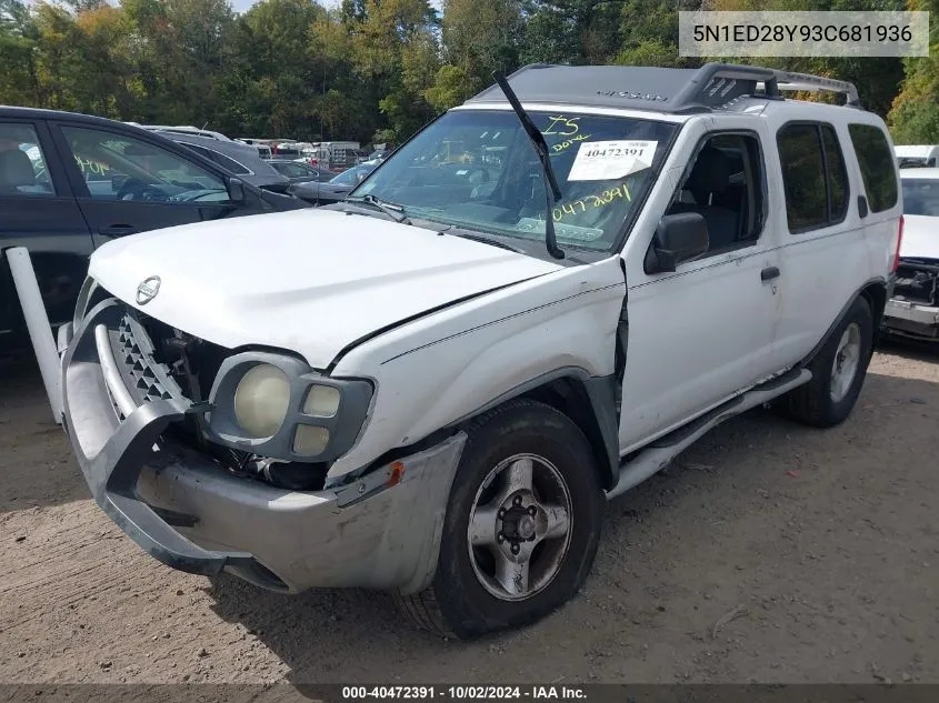 2003 Nissan Xterra Xe VIN: 5N1ED28Y93C681936 Lot: 40472391