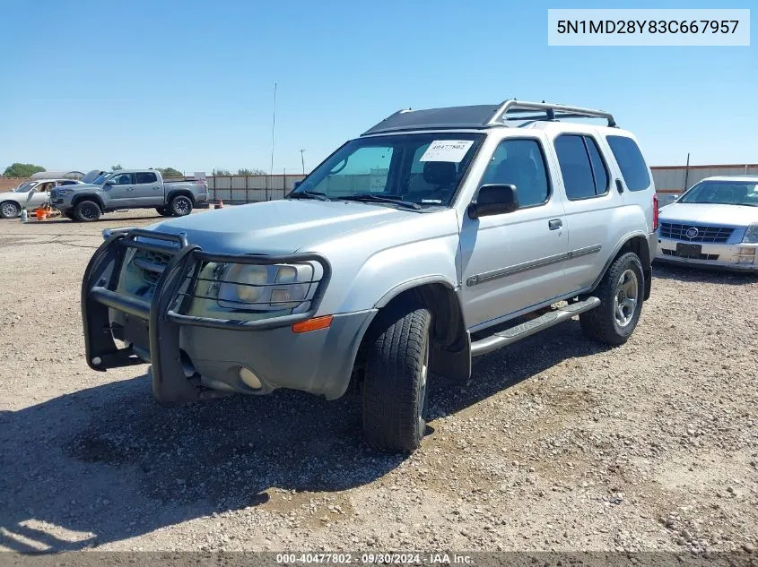 2003 Nissan Xterra Se VIN: 5N1MD28Y83C667957 Lot: 40477802