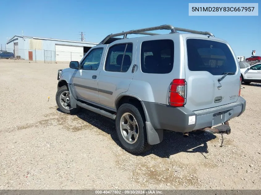 2003 Nissan Xterra Se VIN: 5N1MD28Y83C667957 Lot: 40477802