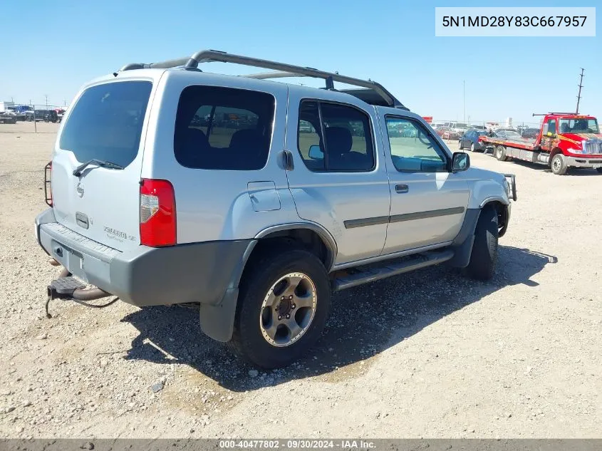 2003 Nissan Xterra Se VIN: 5N1MD28Y83C667957 Lot: 40477802