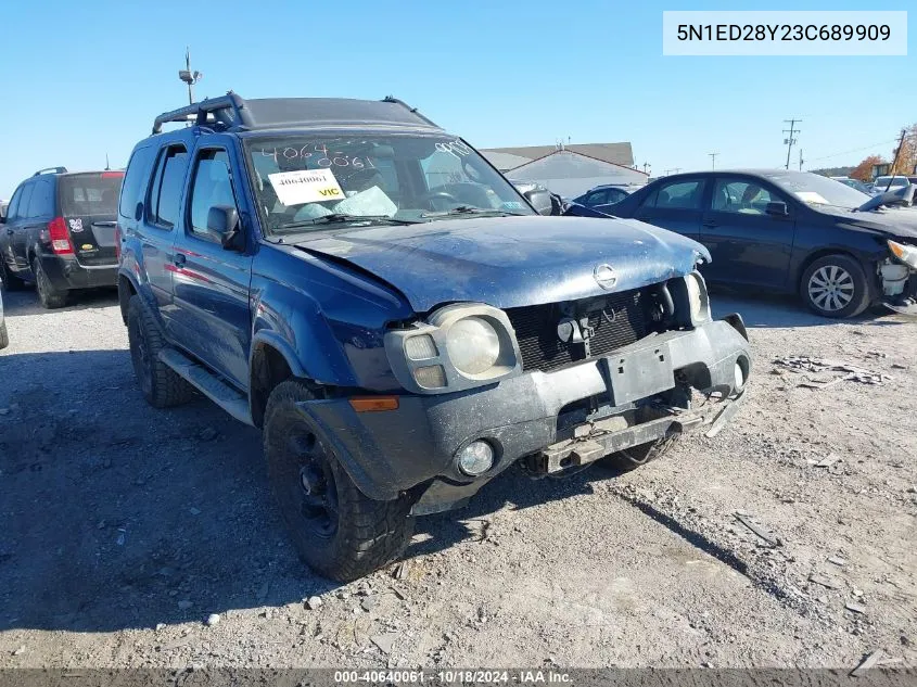 2003 Nissan Xterra Xe VIN: 5N1ED28Y23C689909 Lot: 40640061