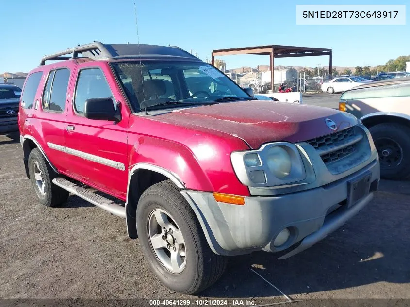 2003 Nissan Xterra Xe/Se VIN: 5N1ED28T73C643917 Lot: 40641299