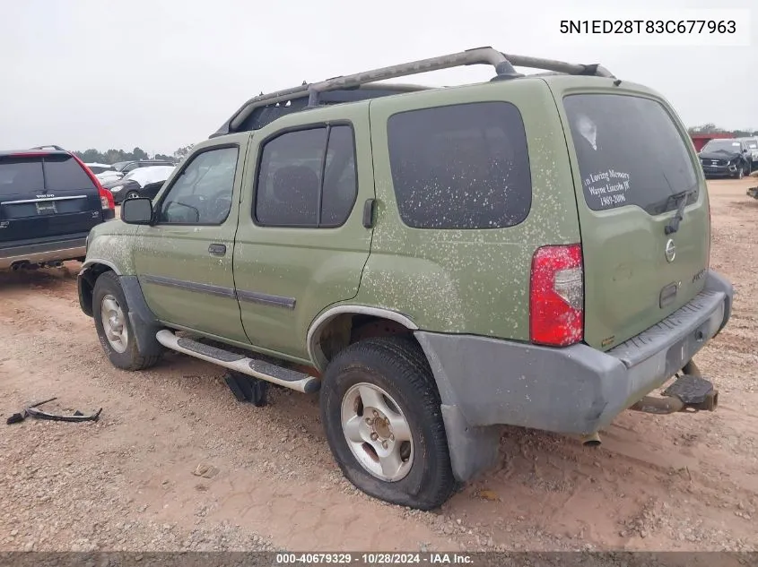 2003 Nissan Xterra Xe/Se VIN: 5N1ED28T83C677963 Lot: 40679329