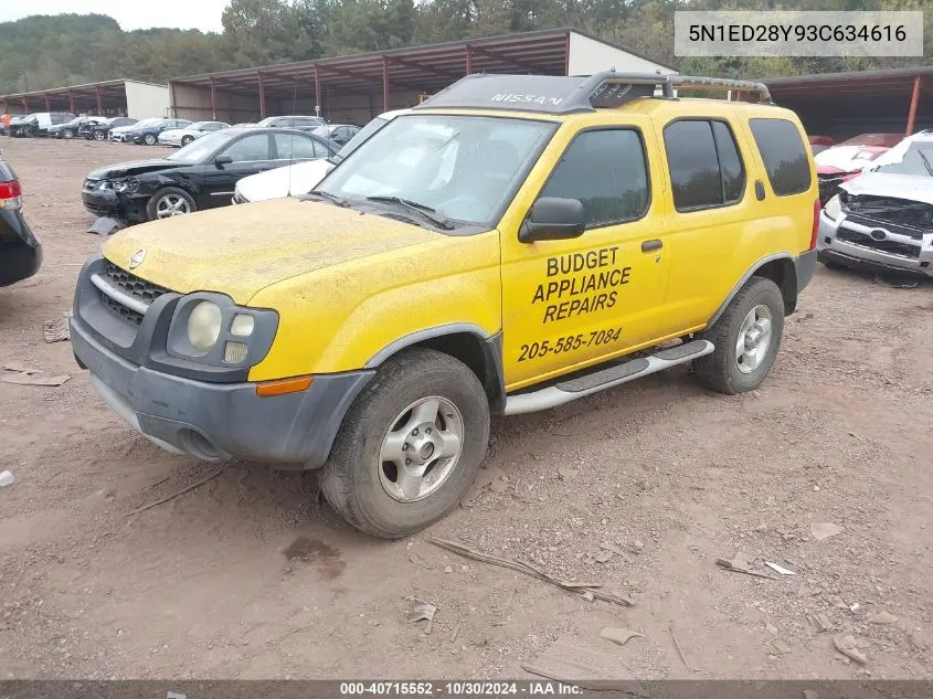 2003 Nissan Xterra Xe VIN: 5N1ED28Y93C634616 Lot: 40715552