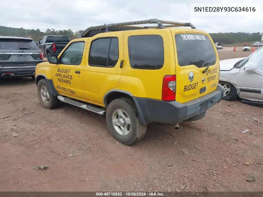 2003 Nissan Xterra Xe VIN: 5N1ED28Y93C634616 Lot: 40715552