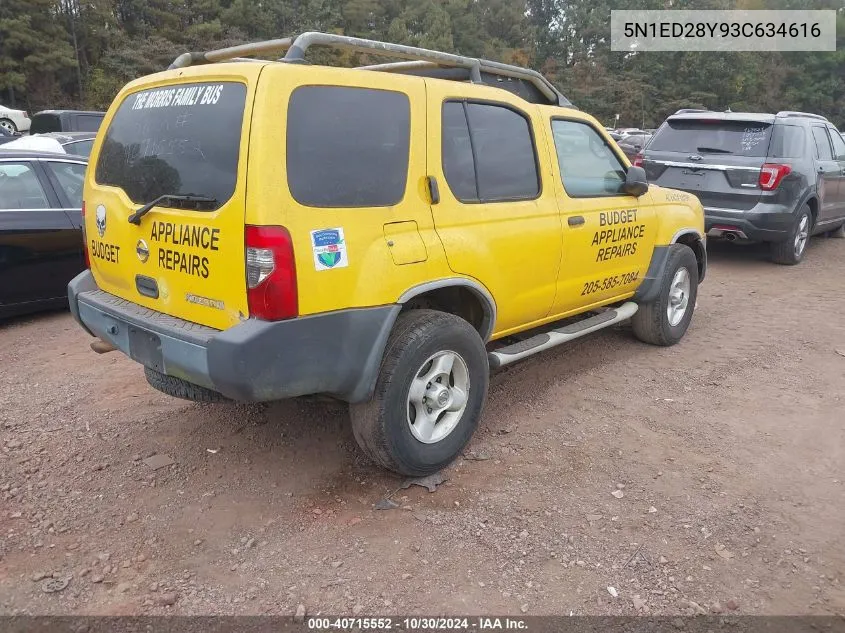 2003 Nissan Xterra Xe VIN: 5N1ED28Y93C634616 Lot: 40715552