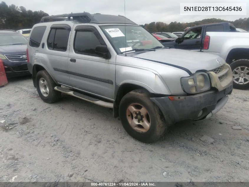 2003 Nissan Xterra Xe VIN: 5N1ED28T13C645436 Lot: 40761224