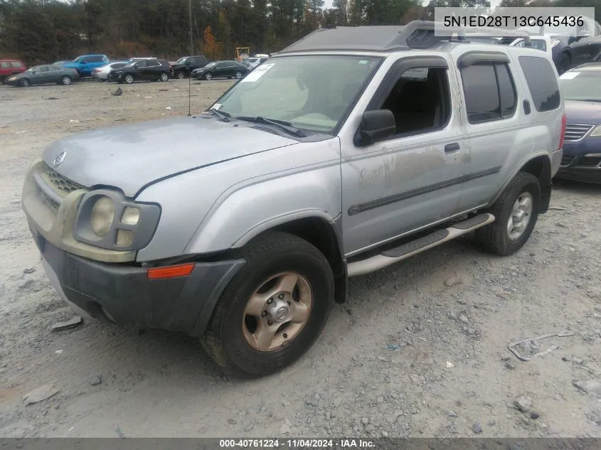 2003 Nissan Xterra Xe VIN: 5N1ED28T13C645436 Lot: 40761224