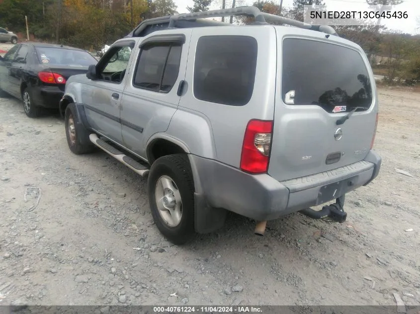 2003 Nissan Xterra Xe VIN: 5N1ED28T13C645436 Lot: 40761224