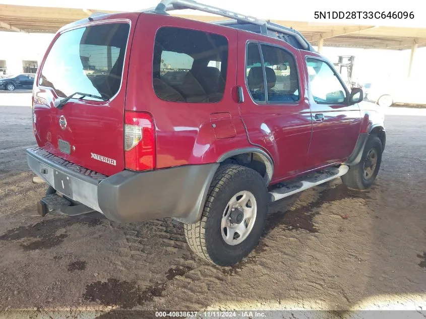 2003 Nissan Xterra Xe I4 VIN: 5N1DD28T33C646096 Lot: 40838637