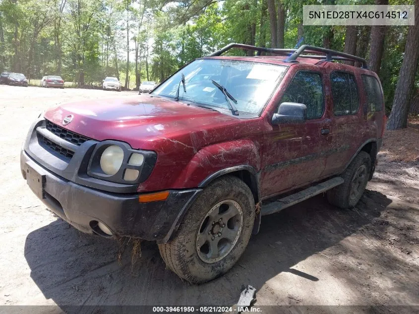 2004 Nissan Xterra Se VIN: 5N1ED28TX4C614512 Lot: 39461950