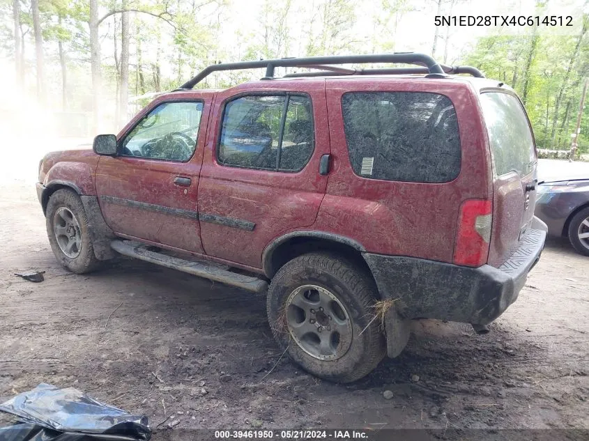 2004 Nissan Xterra Se VIN: 5N1ED28TX4C614512 Lot: 39461950