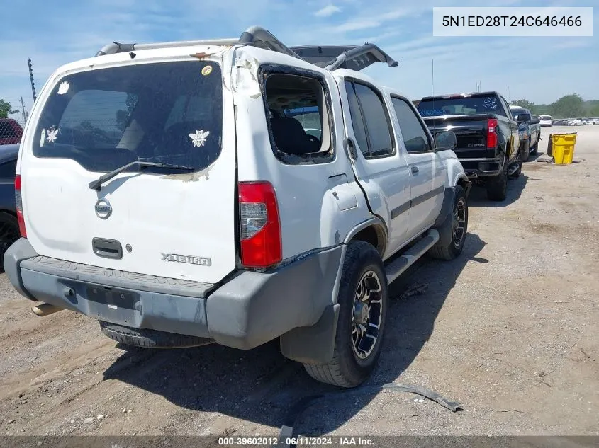 2004 Nissan Xterra Xe VIN: 5N1ED28T24C646466 Lot: 39602012