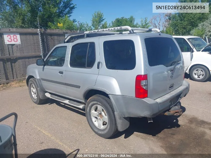 2004 Nissan Xterra Xe VIN: 5N1ED28Y24C613494 Lot: 39702318