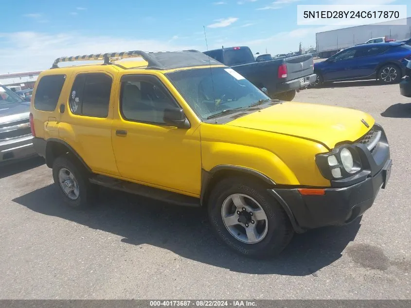 2004 Nissan Xterra Xe VIN: 5N1ED28Y24C617870 Lot: 40173687