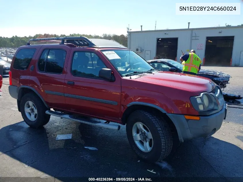 2004 Nissan Xterra Xe/Se VIN: 5N1ED28Y24C660024 Lot: 40236394