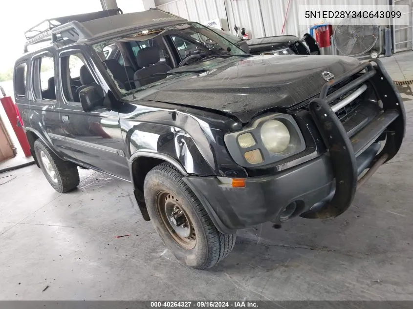 2004 Nissan Xterra Xe VIN: 5N1ED28Y34C643099 Lot: 40264327