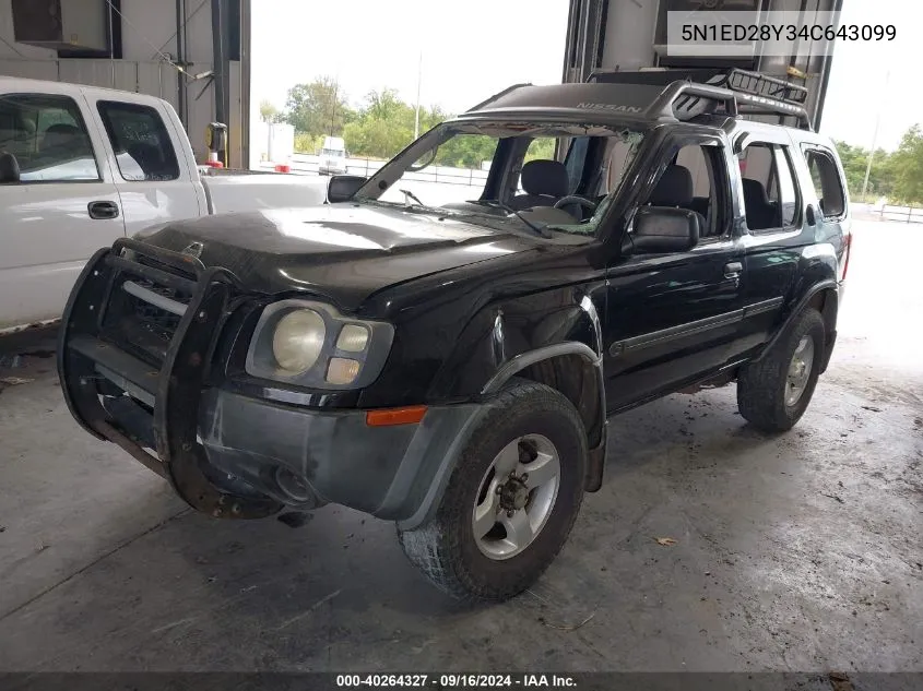 2004 Nissan Xterra Xe VIN: 5N1ED28Y34C643099 Lot: 40264327