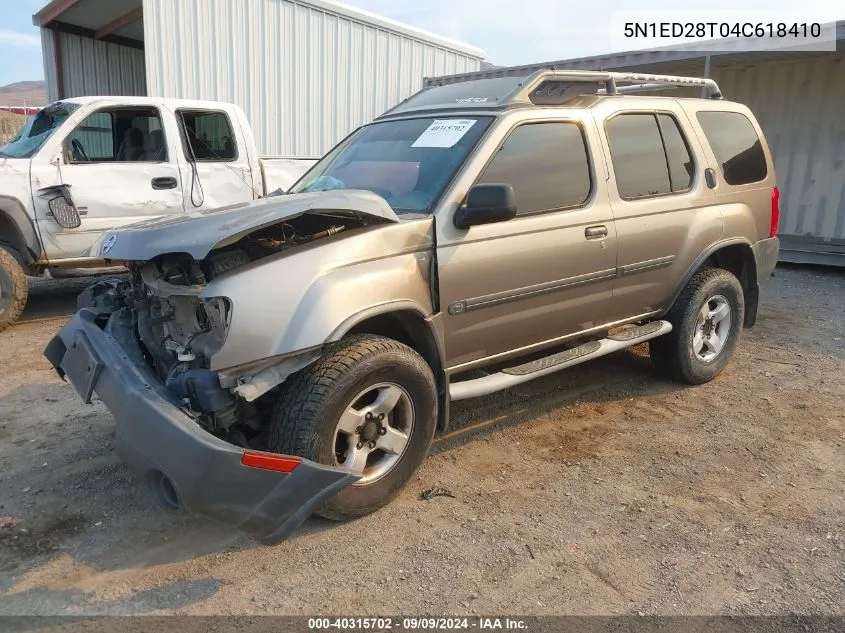 2004 Nissan Xterra Xe VIN: 5N1ED28T04C618410 Lot: 40315702