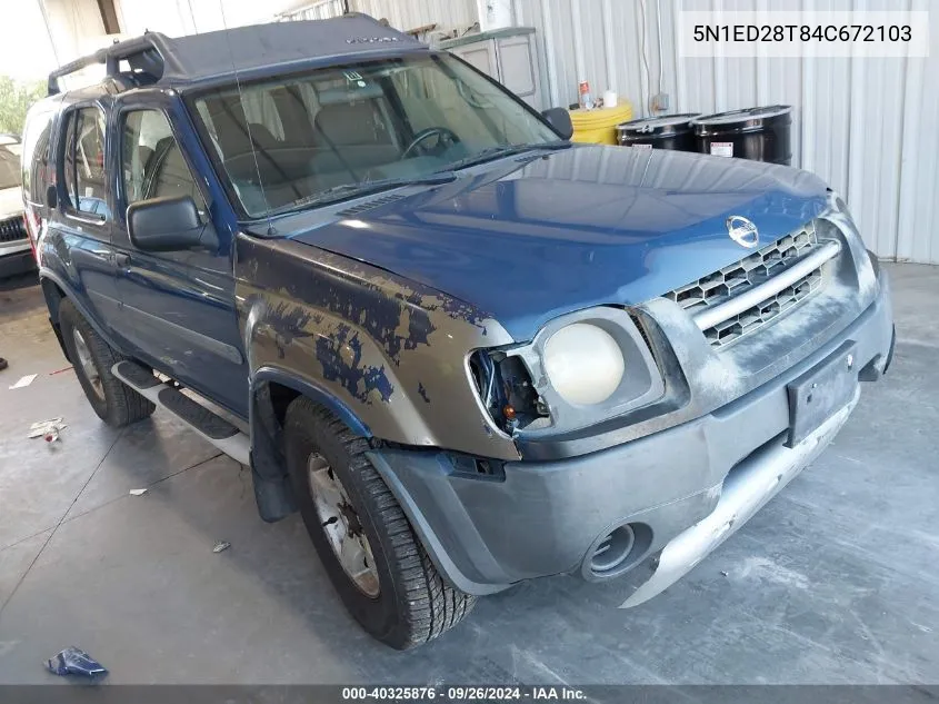 2004 Nissan Xterra Xe VIN: 5N1ED28T84C672103 Lot: 40325876