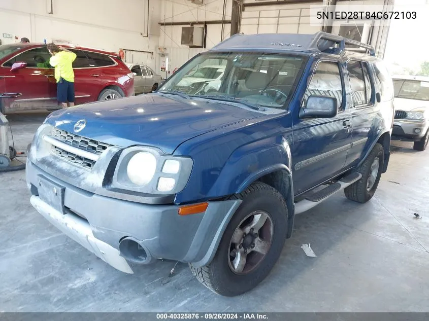 2004 Nissan Xterra Xe VIN: 5N1ED28T84C672103 Lot: 40325876