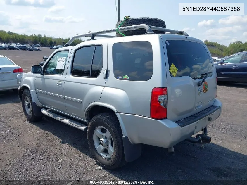 2004 Nissan Xterra Xe VIN: 5N1ED28Y44C687368 Lot: 40335342