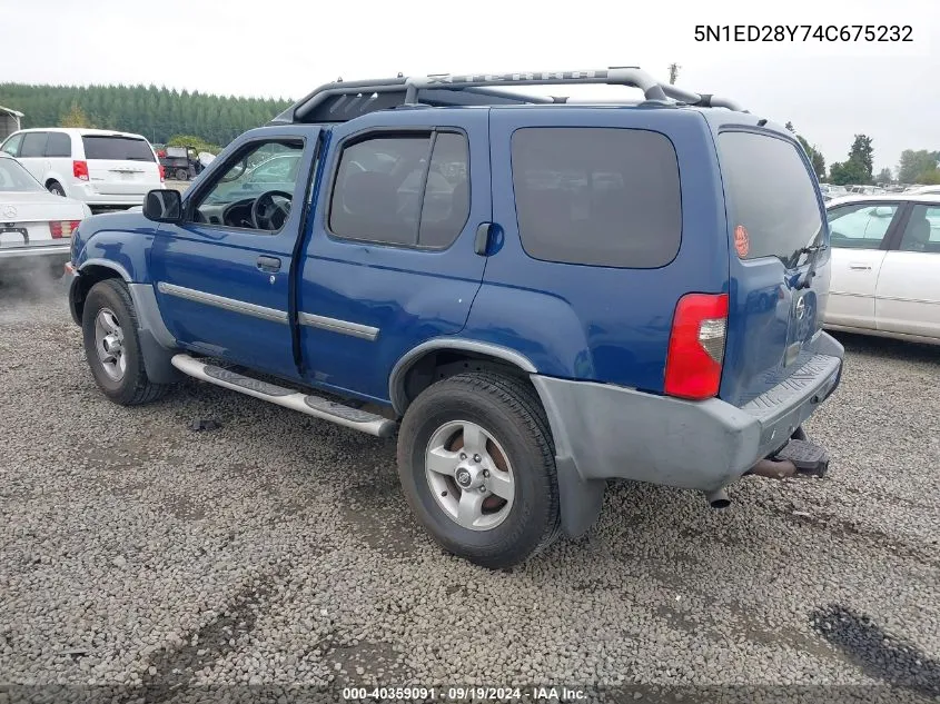 2004 Nissan Xterra Xe VIN: 5N1ED28Y74C675232 Lot: 40359091