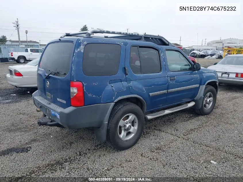 2004 Nissan Xterra Xe VIN: 5N1ED28Y74C675232 Lot: 40359091