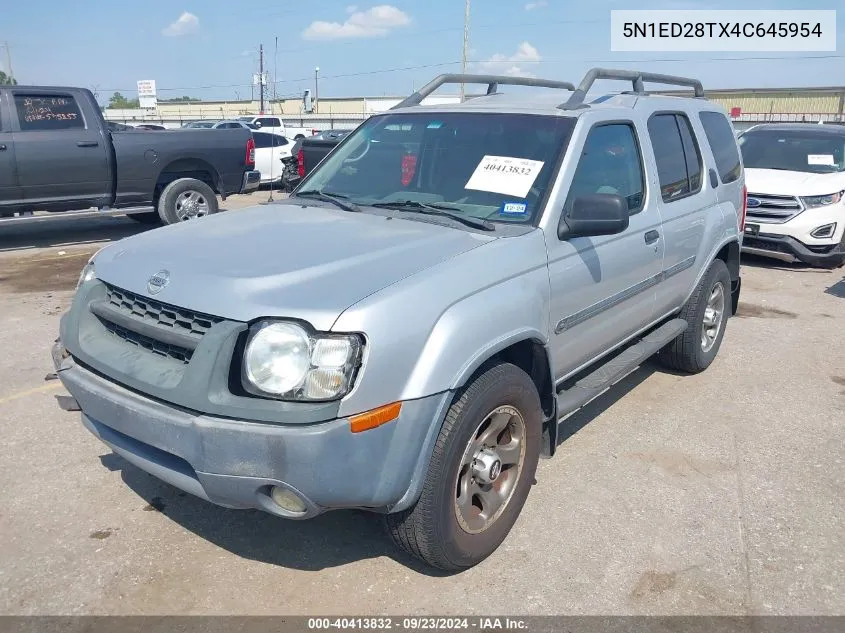 2004 Nissan Xterra Xe/Se VIN: 5N1ED28TX4C645954 Lot: 40413832