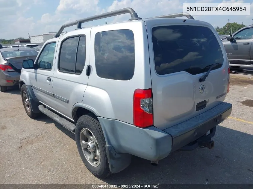 2004 Nissan Xterra Xe/Se VIN: 5N1ED28TX4C645954 Lot: 40413832