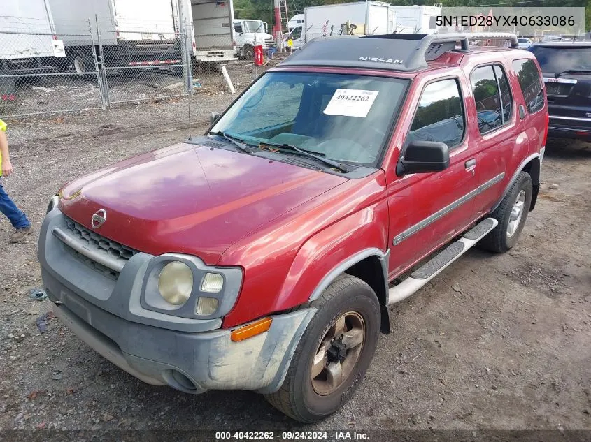 2004 Nissan Xterra Xe VIN: 5N1ED28YX4C633086 Lot: 40422262