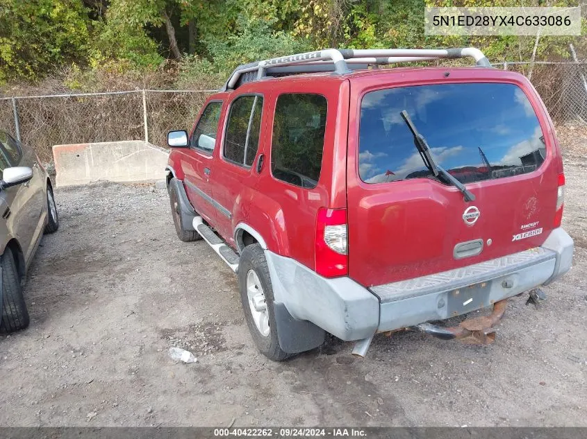 2004 Nissan Xterra Xe VIN: 5N1ED28YX4C633086 Lot: 40422262