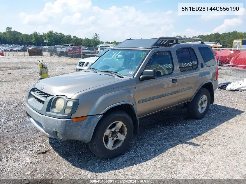 2004 Nissan Xterra Xe VIN: 5N1ED28T44C656190 Lot: 40436001