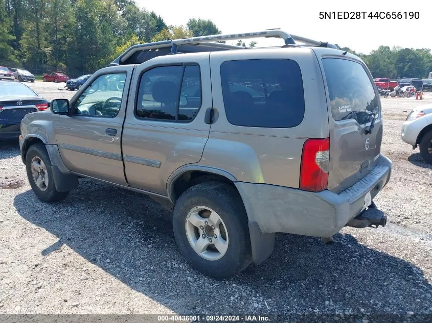 2004 Nissan Xterra Xe VIN: 5N1ED28T44C656190 Lot: 40436001