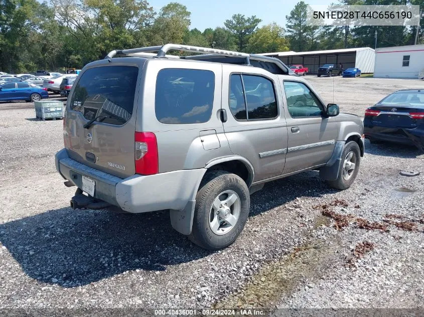 2004 Nissan Xterra Xe VIN: 5N1ED28T44C656190 Lot: 40436001